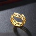thumbnail image 4 of Fashion Simple Gold Jesus Crown Thorns Olive Branch Titanium Steel Ring, 4 of 4