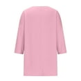 thumbnail image 5 of Otvok Fashionable Womens Solid Color Casual Pullover Round Neck 3/4 Sleeve Tops, 5 of 6