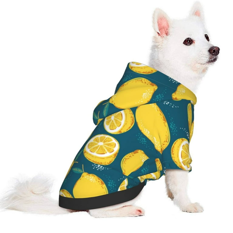 Xecao Lemon Pattern Sweatshirts Winter Pet Dog Hoodie Puppy Coat