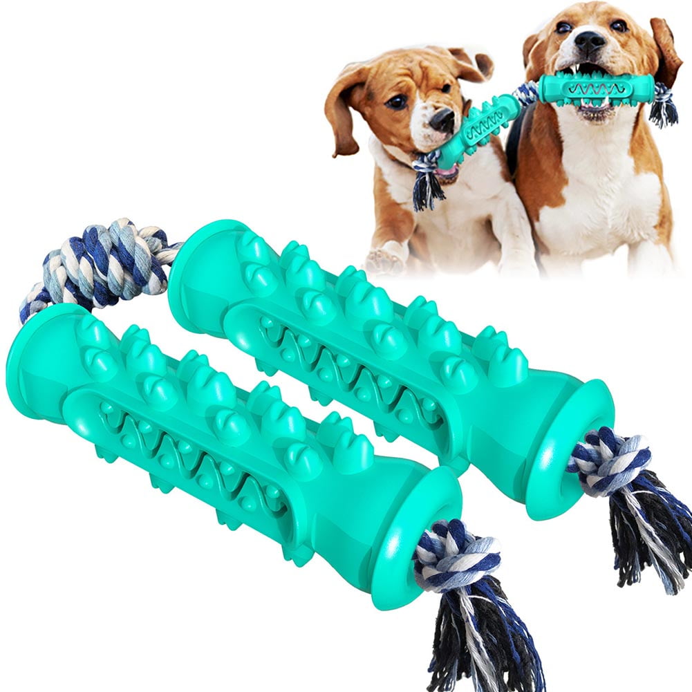 Durable Massage Chew Ring Ball Toys Teeth Cleaning Treats Training Pet Puppy Toy Non-Toxic Natural Rubber Bite Knot Rope Toy Frisbee for Small to Medium Dogs Set of 10 Dog Toys Aggressive Chewers 