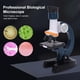 thumbnail image 4 of Microscopio Para Niños, Kit De Ciencia De Microscopio Para Principiantes Con Pilas Con 4 Diapositivas De Vidrio En Blanco, Kit De Ciencia Educativa Juguetes Para Regalos De, 4 of 7