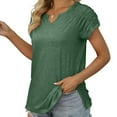 thumbnail image 6 of Giftesty Women Loose Casual Short Sleeve V-Neck Solid Casual Blouse T-Shirt Tunic Tops, 6 of 9