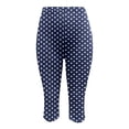 thumbnail image 4 of YMNXA Women's Capri Pants High Waist Polka Dot Print Comfortable Fashion Breathable Trousers For Casual Daily Wear,Blue,S, 4 of 4