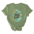 thumbnail image 3 of UPPADA Easter Femmes Oeufs Imprimé T-Shirts Heureux Easter Graphique Bunny Lapin Mignon T-Shirts Manches Courtes Décontracté Col Rond T-Shirts Été Basique Coupe Régulière Chemises Vert,P, 3 of 5
