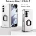 thumbnail image 2 of Compatible with Samsung Galaxy Z Fold 5 Case with Ring,Ultra-Thin Slim Shockproof Anti-Scratches Rotate Kickstand Holder Screen Protector Phone Case for Samsung Galaxy Z Fold 5 5G Silver, 2 of 14