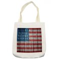 thumbnail image 1 of USA Tote Bag, Fourth of July Independence Day Retro Worn Wooden Looking Democracy, Cloth Linen Reusable Bag for Shopping Books Beach and More, 16.5" X 14", Cream, by Ambesonne, 1 of 2