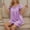 Purple #15, variant on Womens Pajamas Shorts Pajamas Set Summer Casual Ice Silk Top and Pants Set Dark Blue Size Free Size