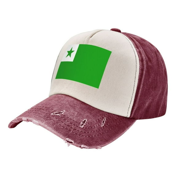 Flag Of Esperanto Distressed Baseball Cap Dad Hats for Men Women Vintage Trucker Hat Low Profile Ball Caps