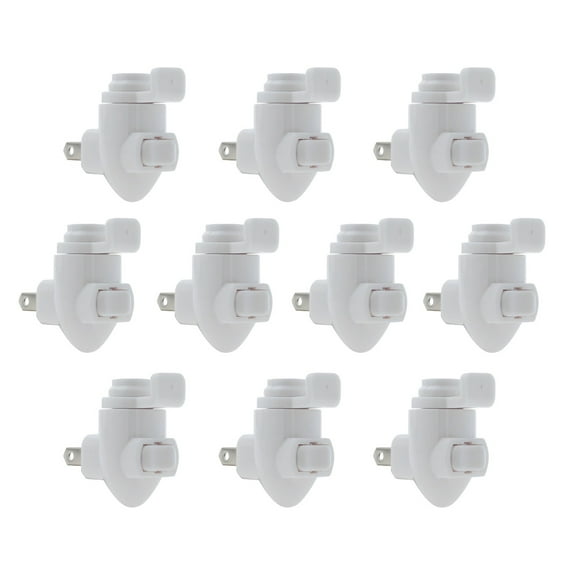 Plug In Night Light Module, White Plastic, Great for Making Your Own Decorative Night Lights, Pack of 10