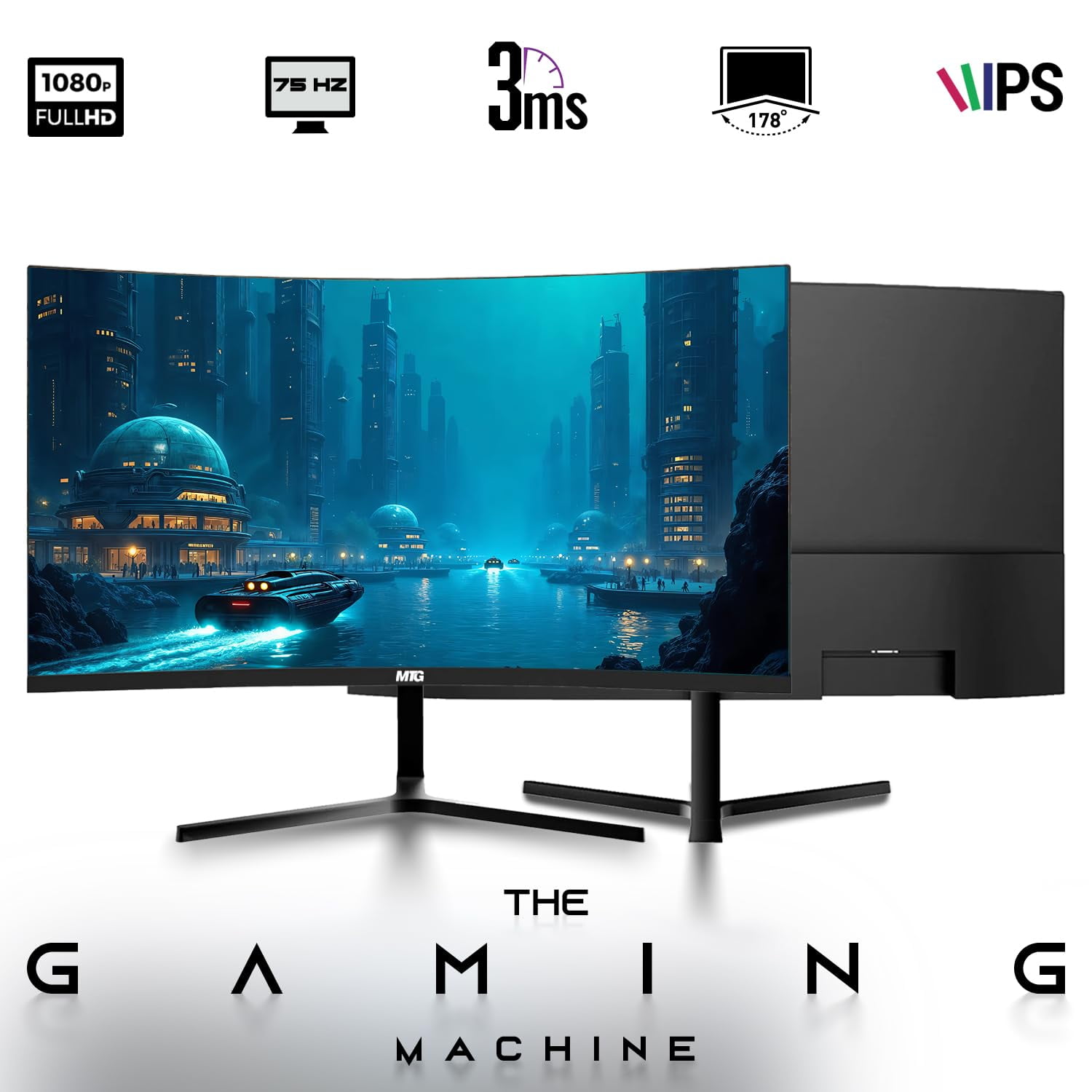 Restored HP Full Light Gaming PC Desktop Computer – AMD Pro A10-9700,RX 550 Graphics,16GB RAM,512GB SSD,27 Inch Curved Monitor,RGB Keyboard with AI Copilot,Mouse,WiFi,RGB Headphone,Windows 11