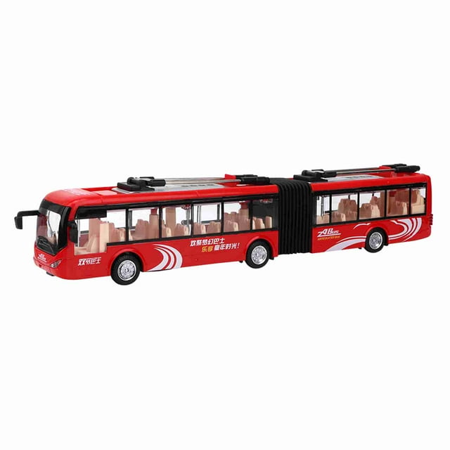 Autobús urbano electrónico CS0133, escala 1:48, juguete educativo para niños, modelo de tráfico (rojo)