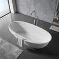 thumbnail image 2 of Clovis 63x33.5" Solid Surface Transitional Resin Freestanding Bathtub in White, 2 of 7
