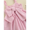 thumbnail image 6 of Baby Girls Sleeveless Dress Front Bowknot Stripe Sling Summer Romper Princess Casual Jumpsuit 3 Months-3 Years, 6 of 8