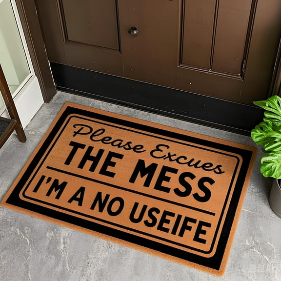 Humorous Home Decor 'Please Excuse the Mess' Doormat for Amazon Shoppers 16x24 Inch