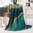 thumbnail image 2 of Teal Marble Gold Line Pattern Blanket,Comfortable Soft Flannel Throw Blanket,All Season,Warm Lightweight Blankets for Sofa Bed Couch Living Room Chair,60"x80", 2 of 4