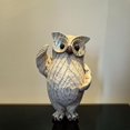 thumbnail image 3 of Estatua de búho de resina, escultura de búho, adorno divertido, artesanía linda, estatuilla de animal, para estante, mesa, patio, sala de estar, decor, 3 of 8