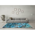 thumbnail image 3 of Ahgly Company Indoor Square Oriental Light Blue Industrial Area Rugs, 3' Square, 3 of 4