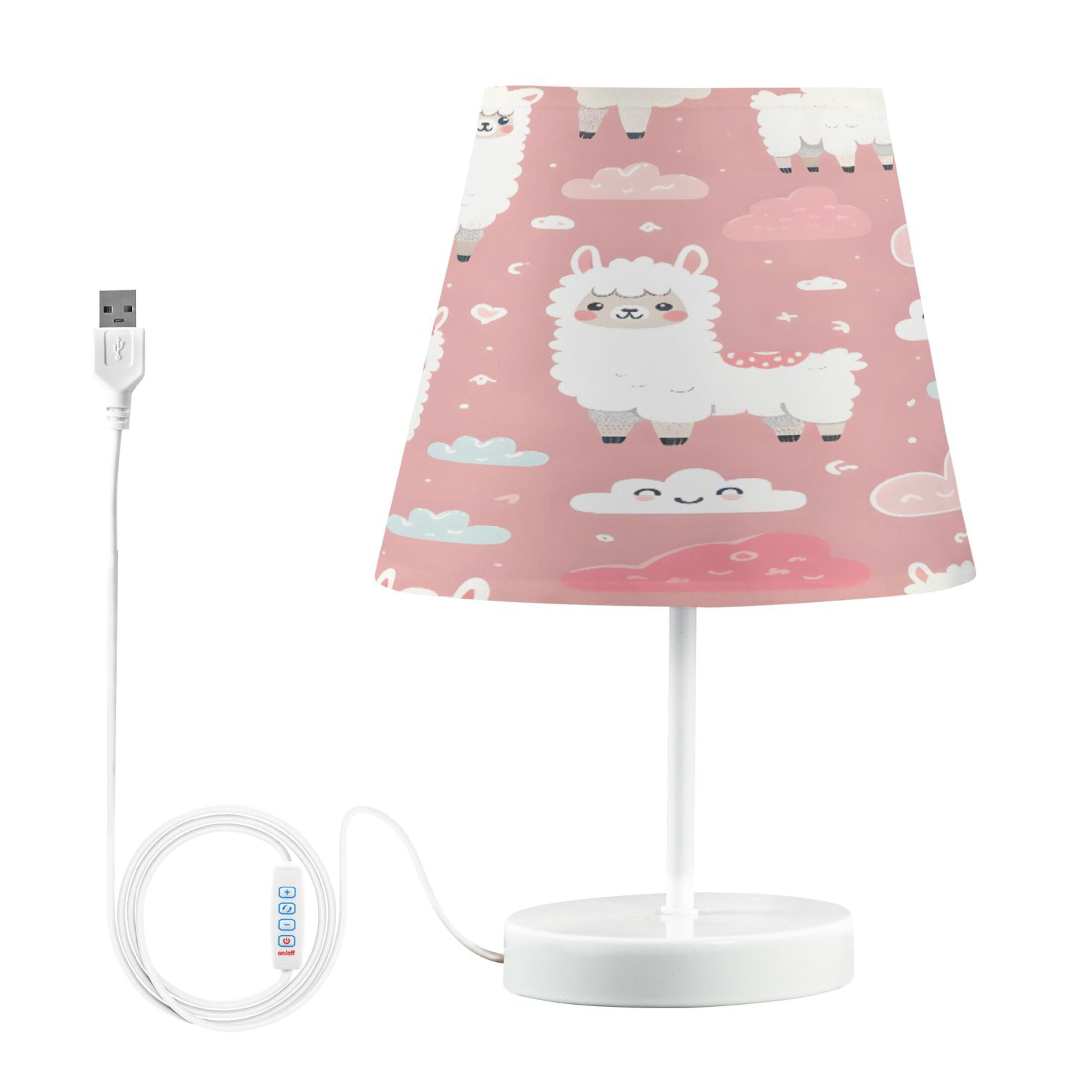 Funny Llama and Clouds Desk Lamp LED Table Nightstand Lamps with 3 Color Temperatures for Home Bedroom Living Room Decor 8x12