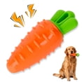 thumbnail image 2 of Indestructible Carrot Dog Toy for Aggressive Chewers with Squeaky, Rubber Tough Dog Squeaky Chew Toys Teeth Cleaning Toy for Large, Medium and Small Breeds, 2 of 10