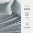 thumbnail image 6 of Blue 300TC Cotton Cooling Pillow Case Set, Standard/Queen, by Noble Linens, 6 of 8