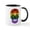 White/Black Inside, variant on CafePress - Gay Pride Rainbow Flag Sugar Skull With Roses Mugs - 11 oz Ceramic Mug - Novelty Coffee Tea Cup