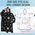 thumbnail image 4 of Oversized Wearable Blanket Hoodie,Black White Moon Leaf Flower Eye Pattern Sherpa Blanket Hoodie with Super Pockets,Super Warm Fuzzy Pullover for Women & Men, 4 of 6