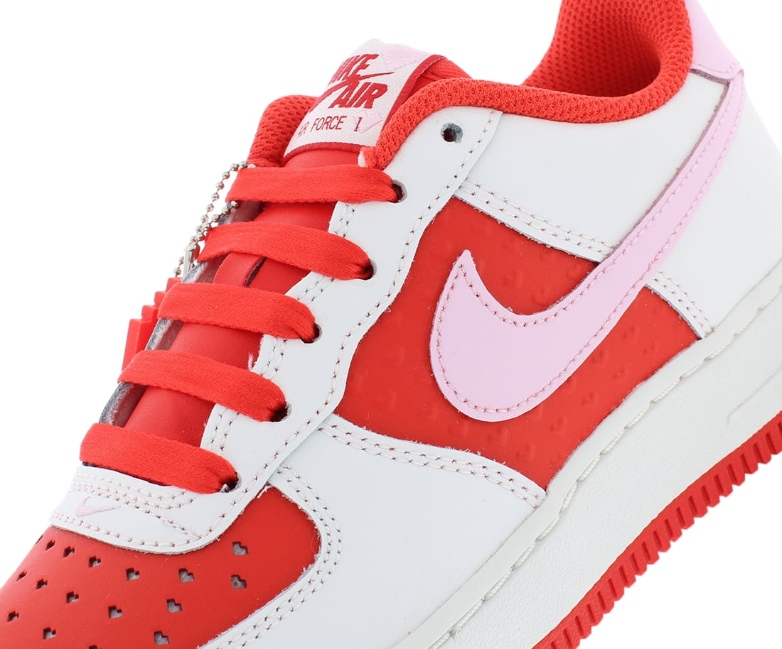 Nike Air Force 1 Leather GS Girls Shoes Size 5, Color: Summit White/Pink Foam
