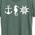 thumbnail image 3 of Instant Message - Nautical Symbols - Women's Short Sleeve Graphic T-Shirt, 3 of 6