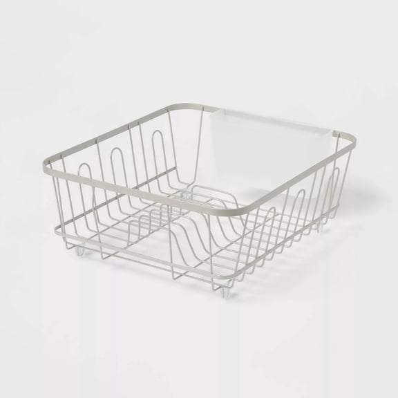 Small Steel Dish Drainer Brushed Nickel