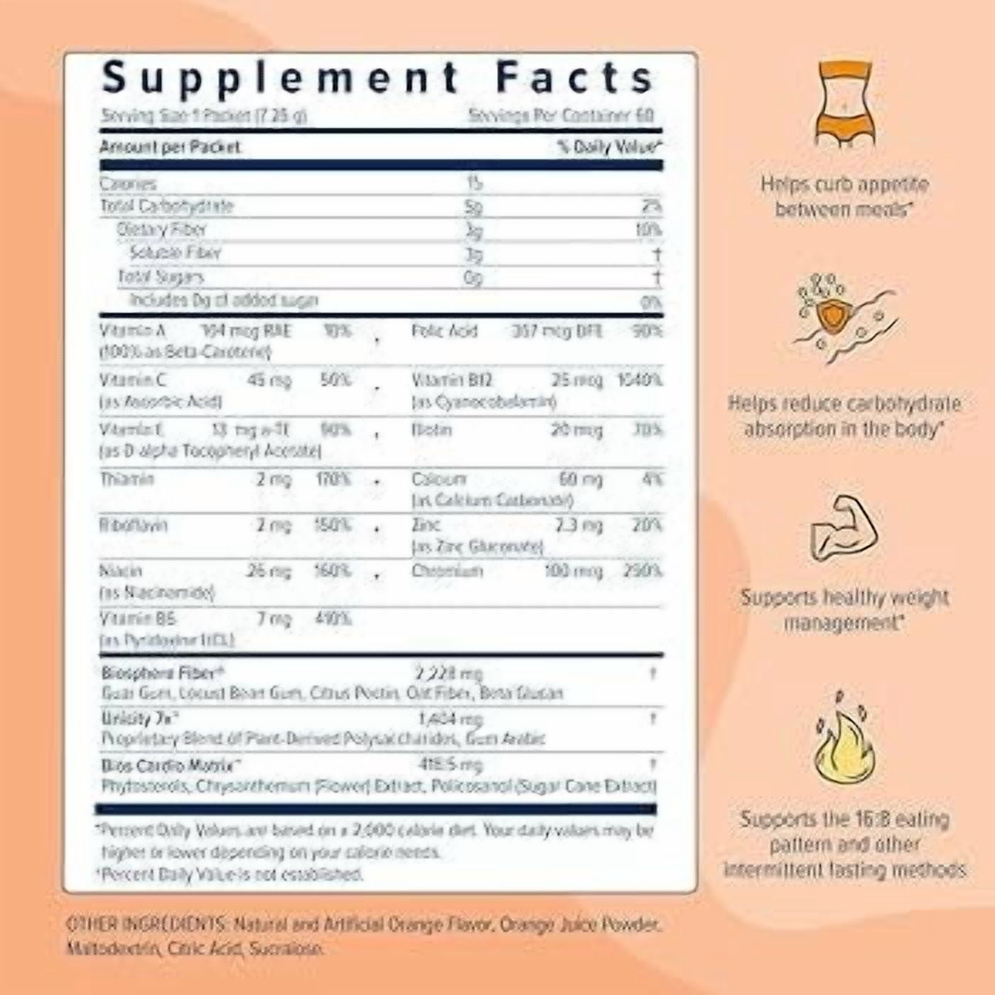 Unicity Balance Orange – 1 Box (30 Packets) | Orange Fiber Drink Mix