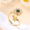 thumbnail image 2 of Sonducket Anillo de tamaño ajustable para mujer, diseño de flores con personalidad, anillos abiertos, accesorios de compromiso, accesorios de joyería de Ropa, zapatos y accesorios Miscelánea Oro, 2 of 6