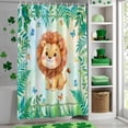 thumbnail image 4 of Shower Curtain, Cute Lion Green Leaves Waterproof Shower Curtain Set with Hooks for Bathroom Showers,Stalls and Bathtubs,72x72In Forest Animal Plant Butterfly, 4 of 9