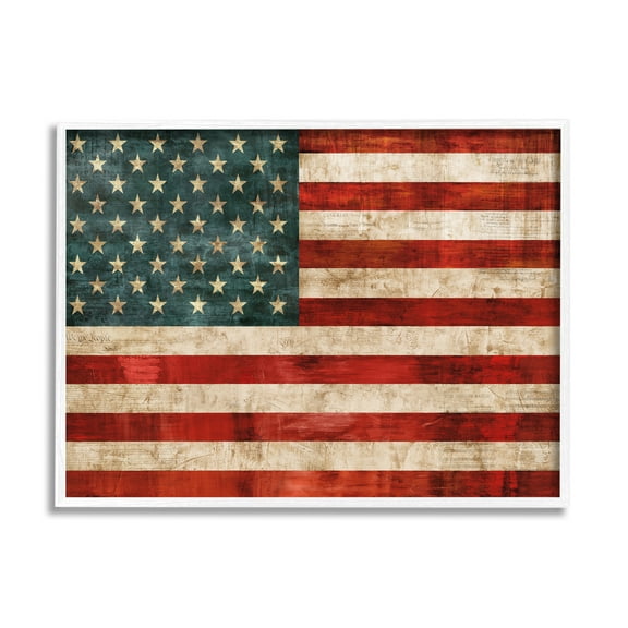 Stupell Industries US American Flag Wood Textured Design, 16 x 20,Design by Luke Wilson