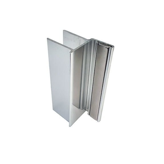 Gordon Glass® Chrome 3" U-Channel with 2-1/2" Magnet for 1/2" Glass Shower Doors