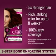 Schwarzkopf Keratin Hair Dye 4.8 Rich Bordeaux, Permanent Hair Color, 1 Use
