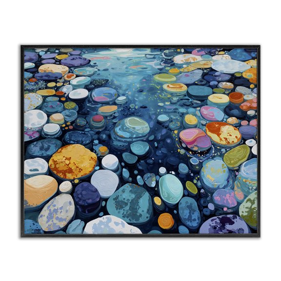 Stupell Industries Contemporary Rainbow Rocks in River Black Framed Giclee Art, 14 x 11, by Franklyn Gregory