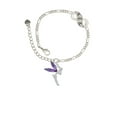 thumbnail image 2 of Delight Jewelry Silvertone Large Fairy with Purple Wings Silver-tone Paw Infinity Link Chain Bracelet, 6"+2" Extender, 2 of 3