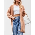 thumbnail image 6 of Long Cardigan Sweaters for Women Fall Trendy Oversized Open Front Winter Coat Orange Color S, 6 of 8