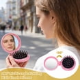 thumbnail image 7 of Uxcell 6 Pcs Mini Compact Travel Hair Brush, Round Folding Hairbrush Pocket Hair Brush with Mirror, Compact Massage Comb for Purse, Women Girls Travel Daily Use, Black, 7 of 7