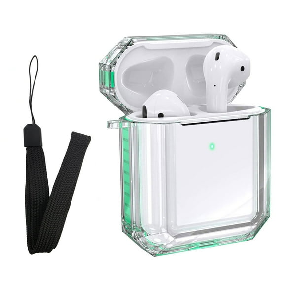Airpods 1,2 Case, Full-Body Hard Shell Protective Cover Case with Strap for Airpods 1, 2 - Mint