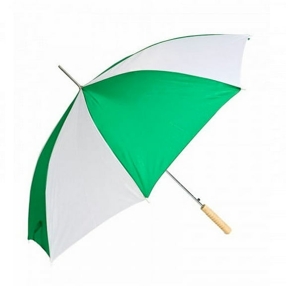 6PK 48" Auto Open Green / White Umbrella