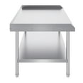 thumbnail image 1 of KFFKFF Commercial Kitchen Table, 30 x 60 x 26 Inch, Stainless Steel, with 3-Sided Backsplash, Robust Food Preparation Surface, Adjustable Height Metal Table for Home, Hotel, Restaurant Use, 1 of 9