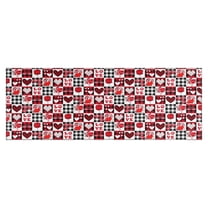 Red and Black Christmas Love Pattern Kitchen Rug Mat,Kitchen Runner Rugs Non Skid Washable,Decorative Kitchen Floor Mats for Kitchen,Sink,Laundry,17"X47"