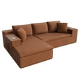 thumbnail image 2 of Vineego 110" L Shaped Modular Sectional Sofa 3 Seat Cloud Sectional Couch with Deep Seat Upholstered Boneless Couches for Living Room,Brown, 2 of 8