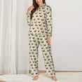 thumbnail image 2 of Fotbe Pug Dog Face Conjunto de Pijama de Manga Larga para Mujer con Estampado, Ropa de Dormir de 2 Piezas, Conjunto de Casa Suave y Cómodo con Bolsillos-XX-Large, 2 of 7