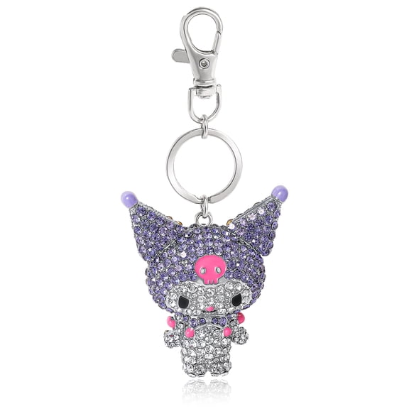 Kuromi Pavé Crystal Keychain Bag Charm – Officially Licensed Sanrio