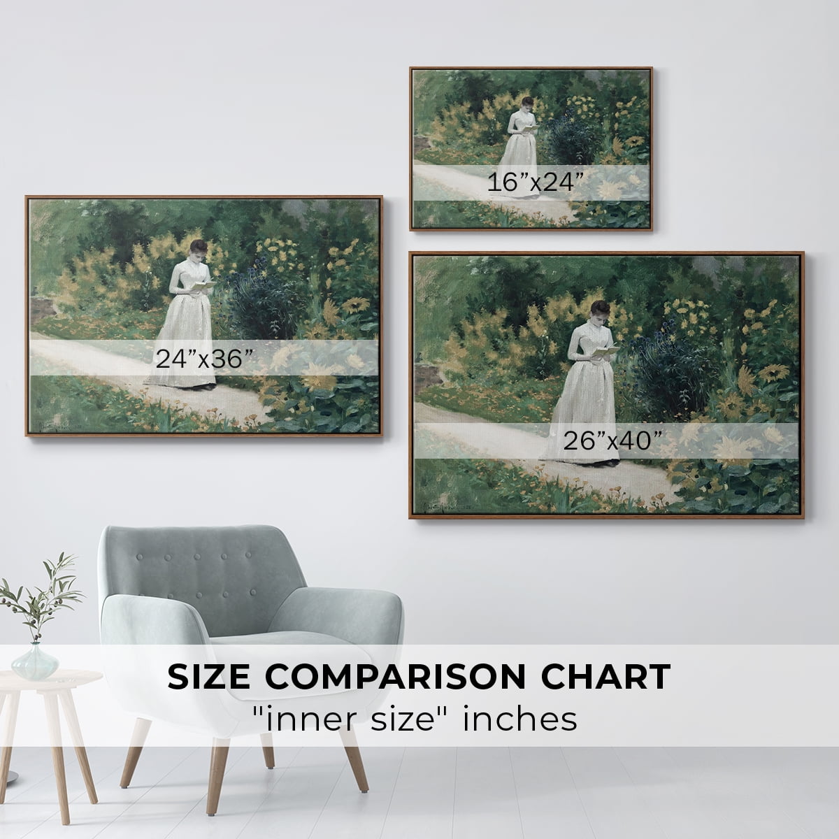 Vintage Botanical Print-LVII By Wexford Home Framed in Walnut Wood Gallery Wrapped Canvas 17 in. x 25 in.
