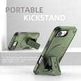 thumbnail image 4 of Allytechgroup Rugged Back Case for iPhone 16e, Compatible with MagSafe Full Body Protection Soft TPU Bumper Shockproof Anti-Scratch Magnetic Case with Kickstand for iPhone 16e, Armygreen, 4 of 7