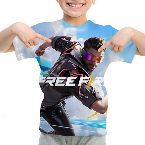 Playera Conjuntos De Ropa De Free Fire Camiseta Ciclista Niño