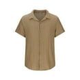 thumbnail image 6 of GuangCheng Mens Textured Short Sleeve Button Down Shirts,Regular Fit,Soft,Breathable,Lightweight,Comfortable,Casual Tees,Brown,Size XL, 6 of 6